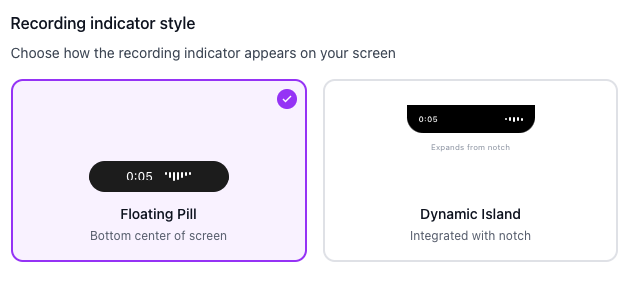 Estilo do Indicador de Gravação